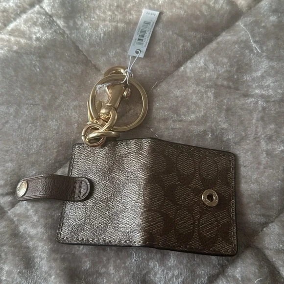 New- Coach Gold tone and Brown Keychain - Picture 13 of 16